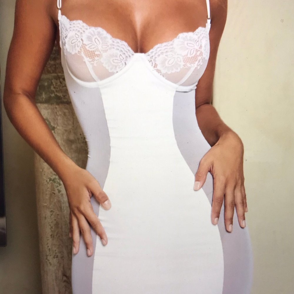 White Satin Midi Dress